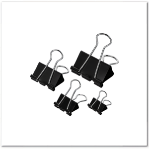 Binder Clips, , Assorted Sizes, Black, Paper