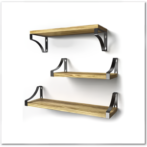 Floating Shelves Wall Mounted, Rustic Wood Wall